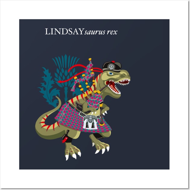 Clanosaurus Rex LINDSAYsaurus Rex Lindsay Family Clan Scottish Tartan Wall Art by BullShirtCo